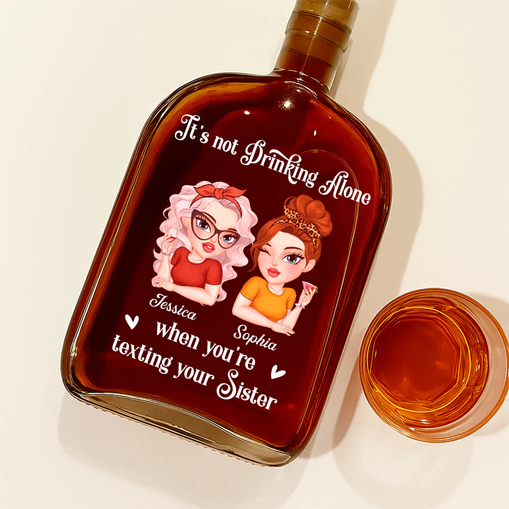 Not Drinking Alone - Personalized Custom Spirits Decanter - Image 2