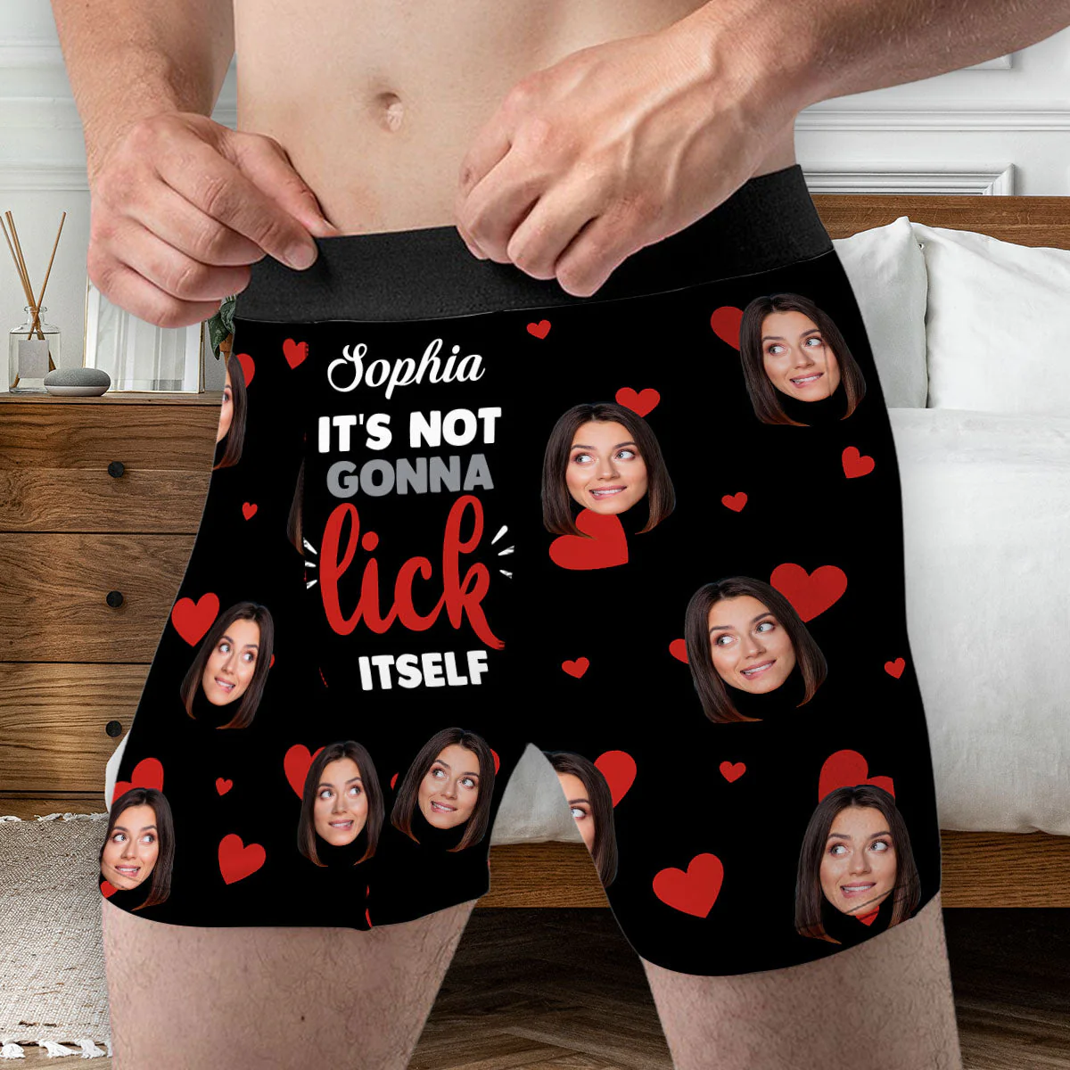 Not Gonna Lick Itself - Personalized Photo Men's Boxer Briefs - Image 4