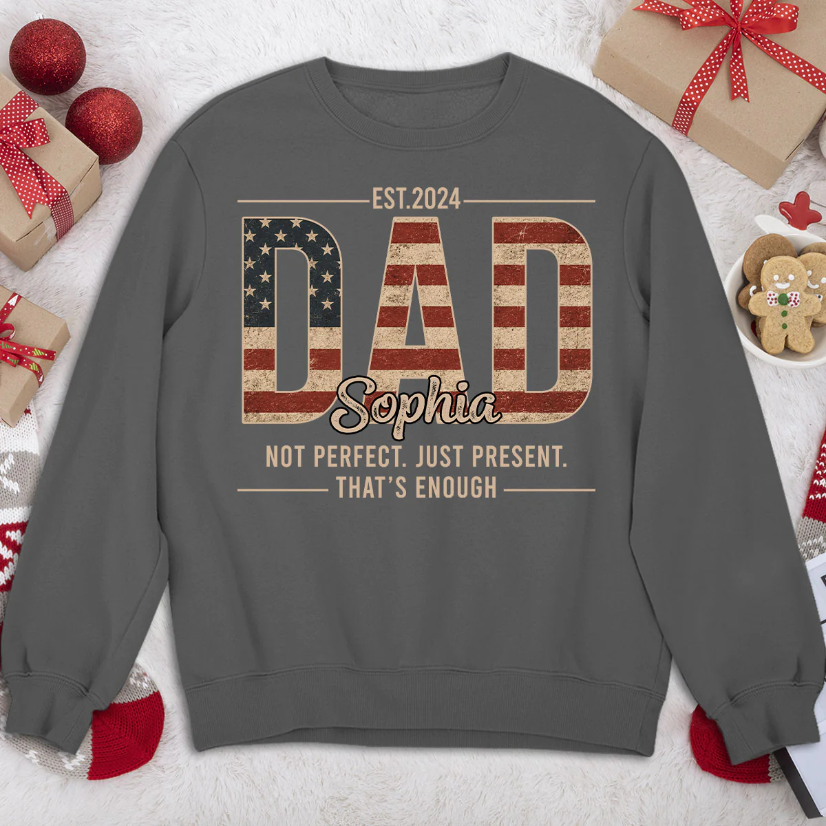 Not Perfect Just Dad - Personalized Custom Shirt - Image 7