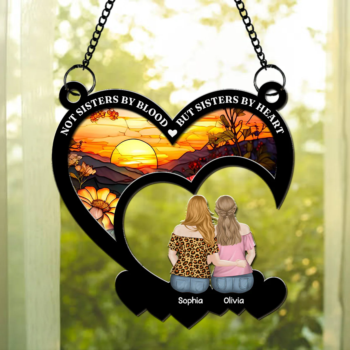 Not Sisters By Blood - Personalized Custom Suncatcher - Image 2