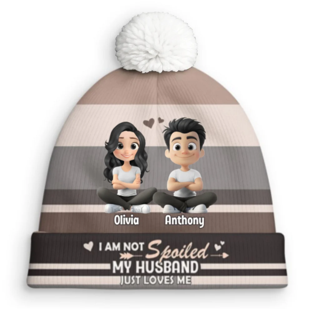 Not Spoiled - Personalized Custom Bobble Beanie Hat - Image 9
