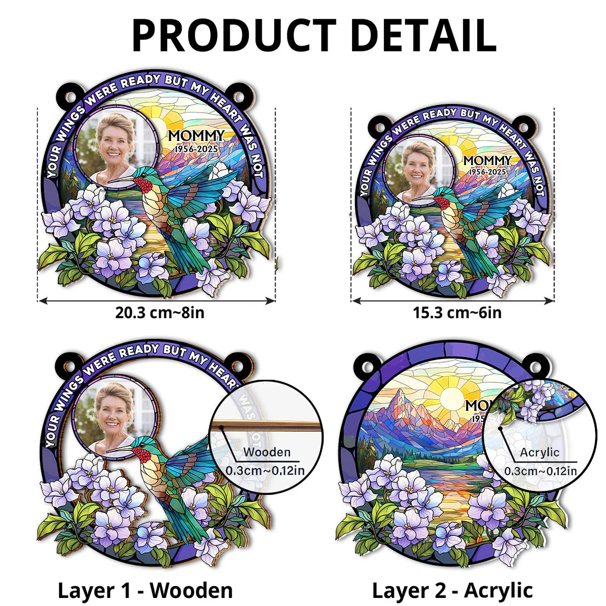 Not Still Here But Forever Love - Personalized Custom Suncatcher - Image 4