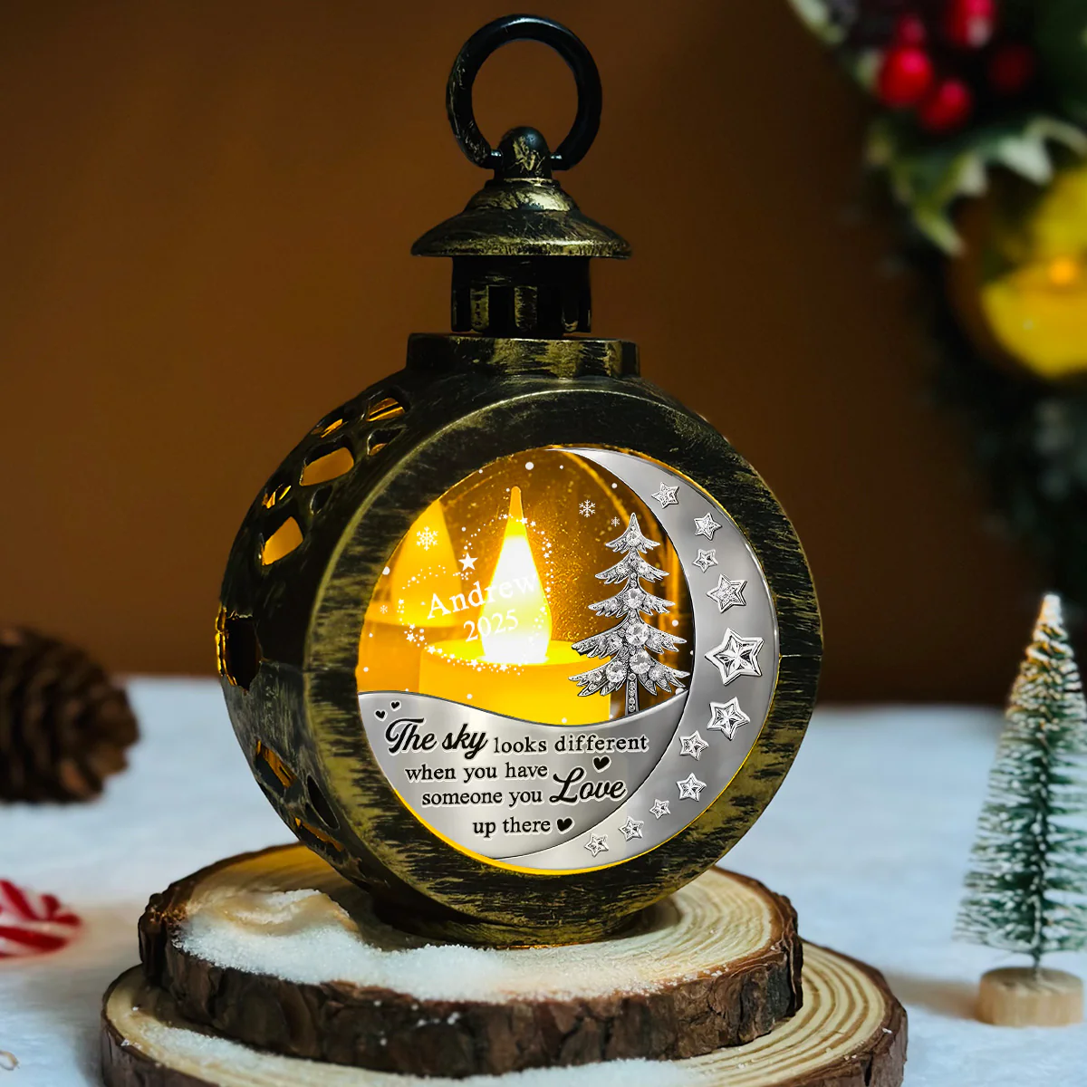 Not The Same Sky - Personalized Custom 3D Effect Christmas Lantern - Image 5