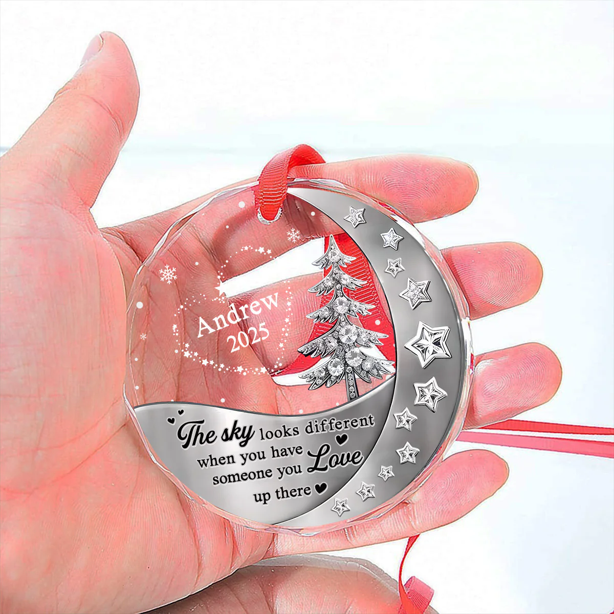 Not The Same Sky - Personalized Custom 3D Effect Glass Ornament - Image 2