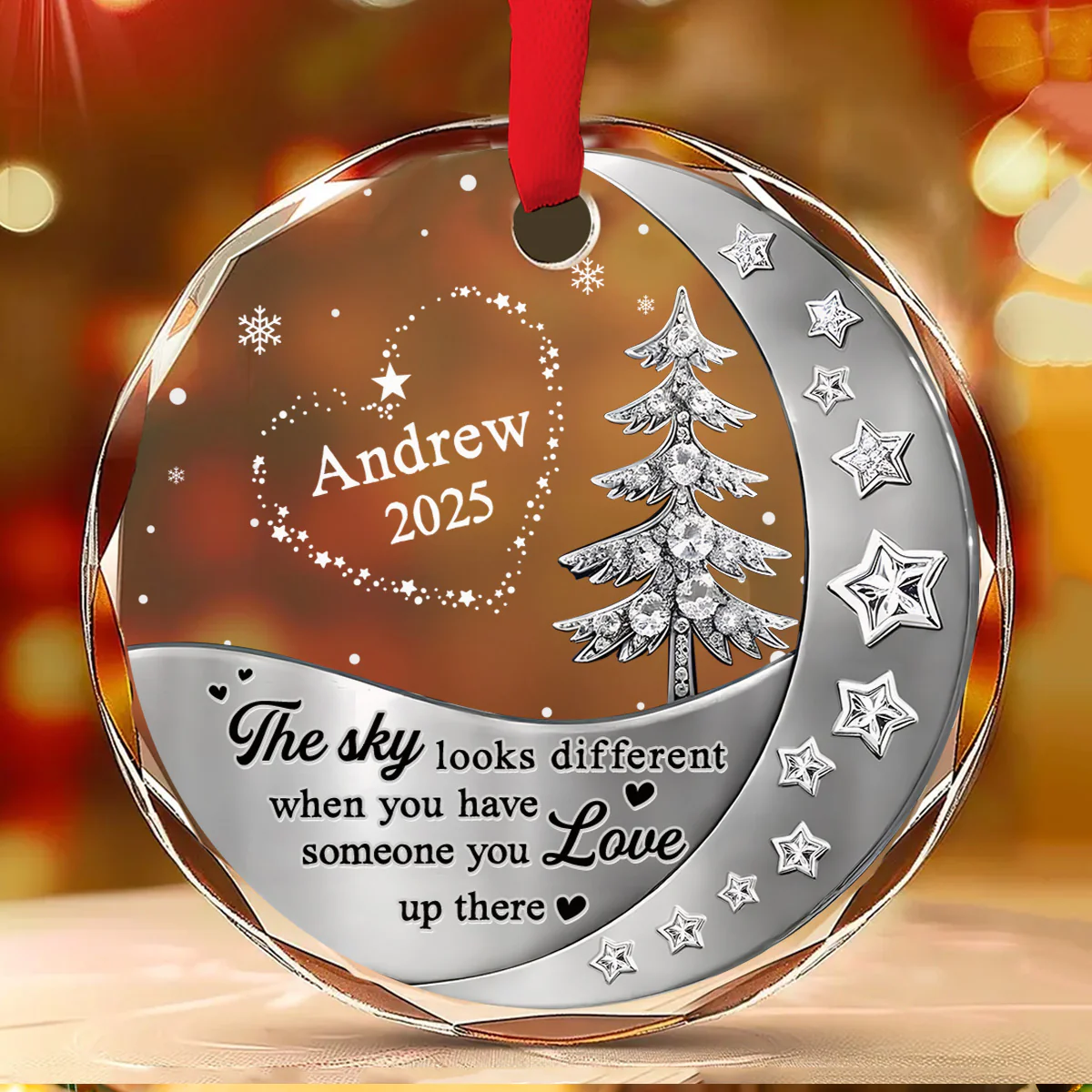 Not The Same Sky - Personalized Custom 3D Effect Glass Ornament - Image 5