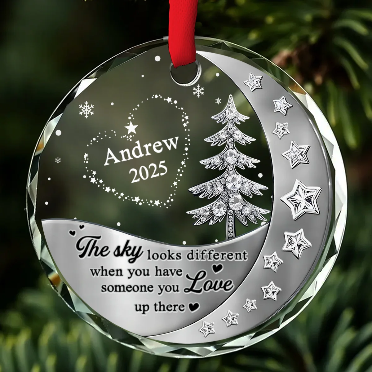 Not The Same Sky Version 2 - Personalized Custom Glass Ornament - Image 6