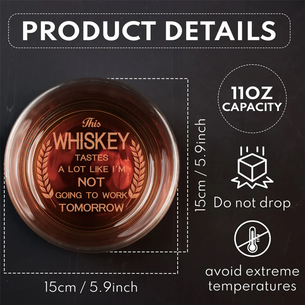 Not Working Tomorrow Vibes - Personalized Custom Engraved Whiskey Glass - Image 5