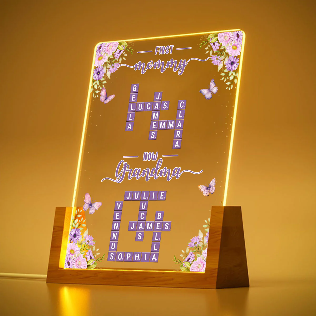 Now Grandma - Personalized Custom Plaque With Walnut Base - Image 3