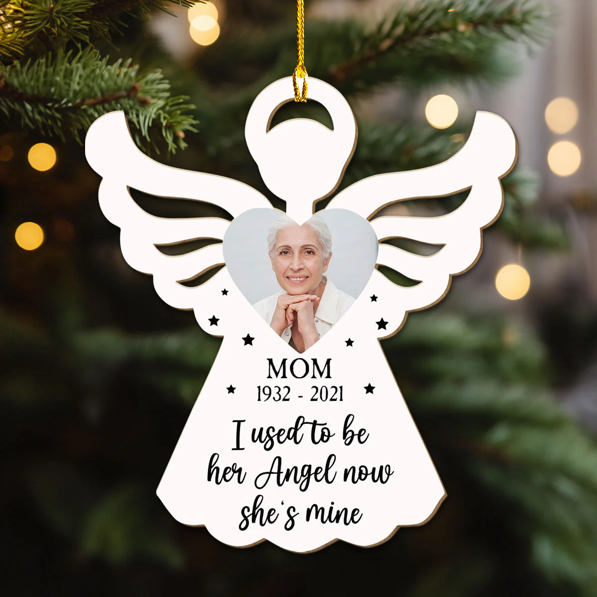 Now They Are My Angel - Personalized Custom Wood Ornament - Image 2