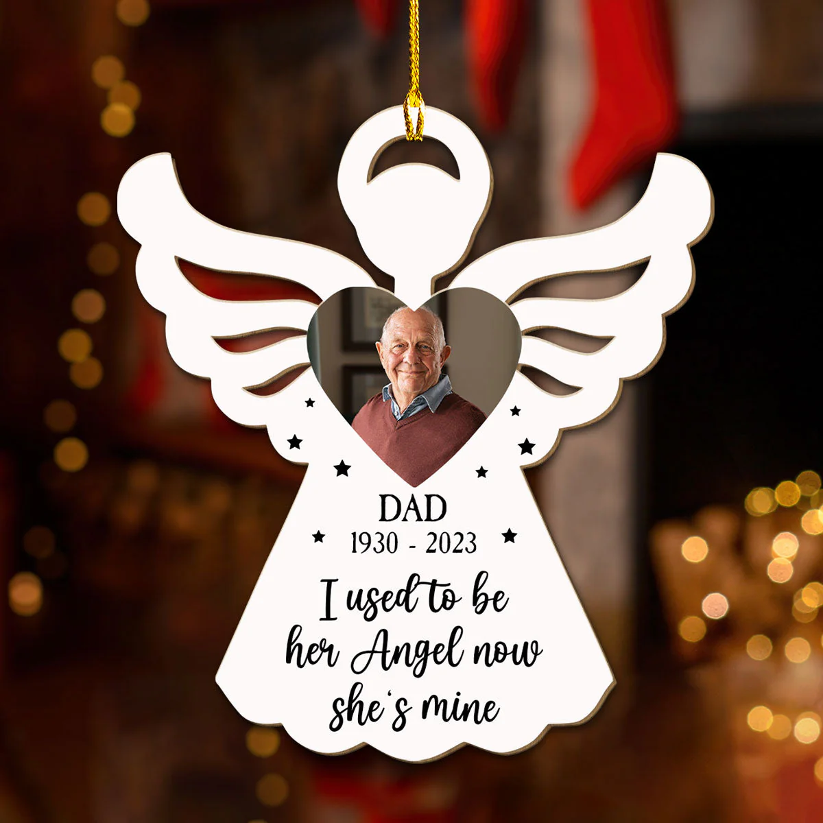 Now They Are My Angel - Personalized Custom Wood Ornament - Image 3