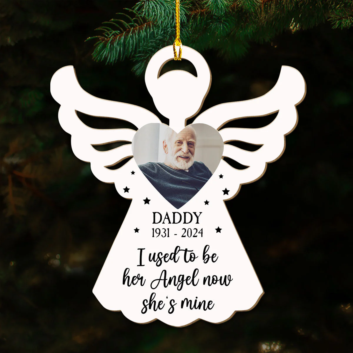 Now They Are My Angel - Personalized Custom Wood Ornament - Image 4