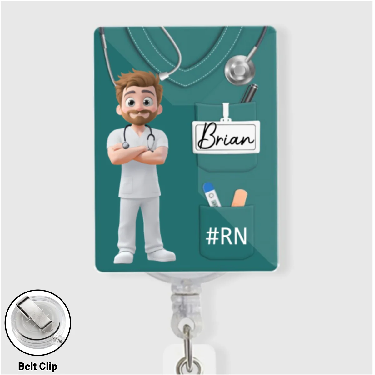Nurse Life - Personalized Custom Acrylic Badge Reel - Image 8