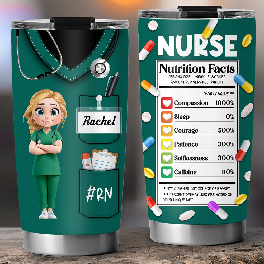 Nurse Nutrition Facts - Personalized Custom Tumbler - Image 8