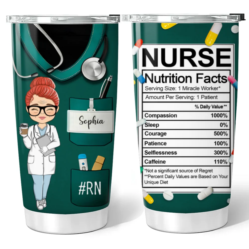 Nurse Nutrition Facts  - Personalized Custom Tumbler - Image 7
