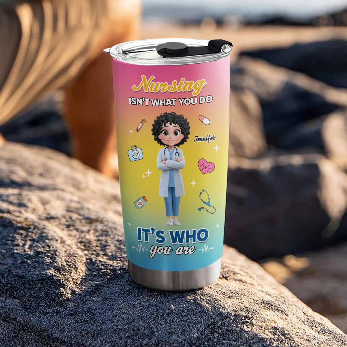 Nursing Is Not What You Do - Personalized Custom Tumbler - Image 3