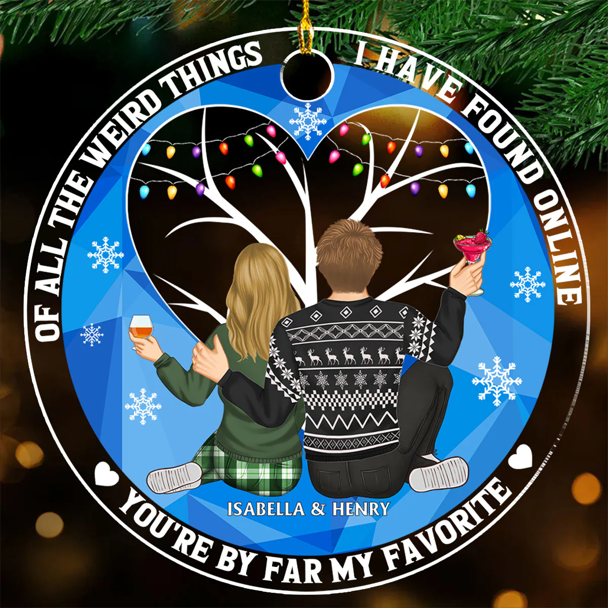Of All The Weird Things - Personalized Custom Acrylic Ornament - Image 2