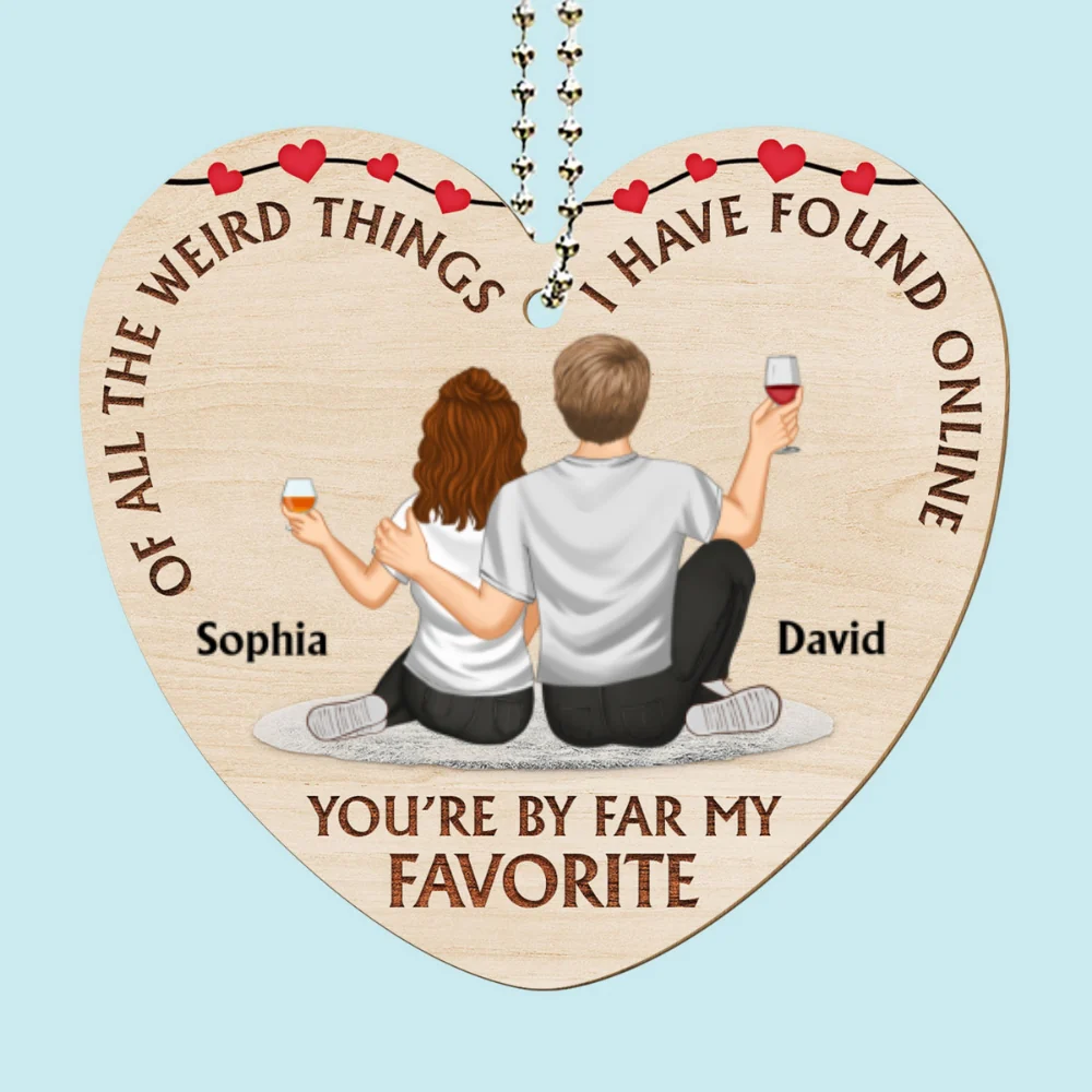 Of All The Weird Things - Personalized Custom Wood Car Ornament - Image 5