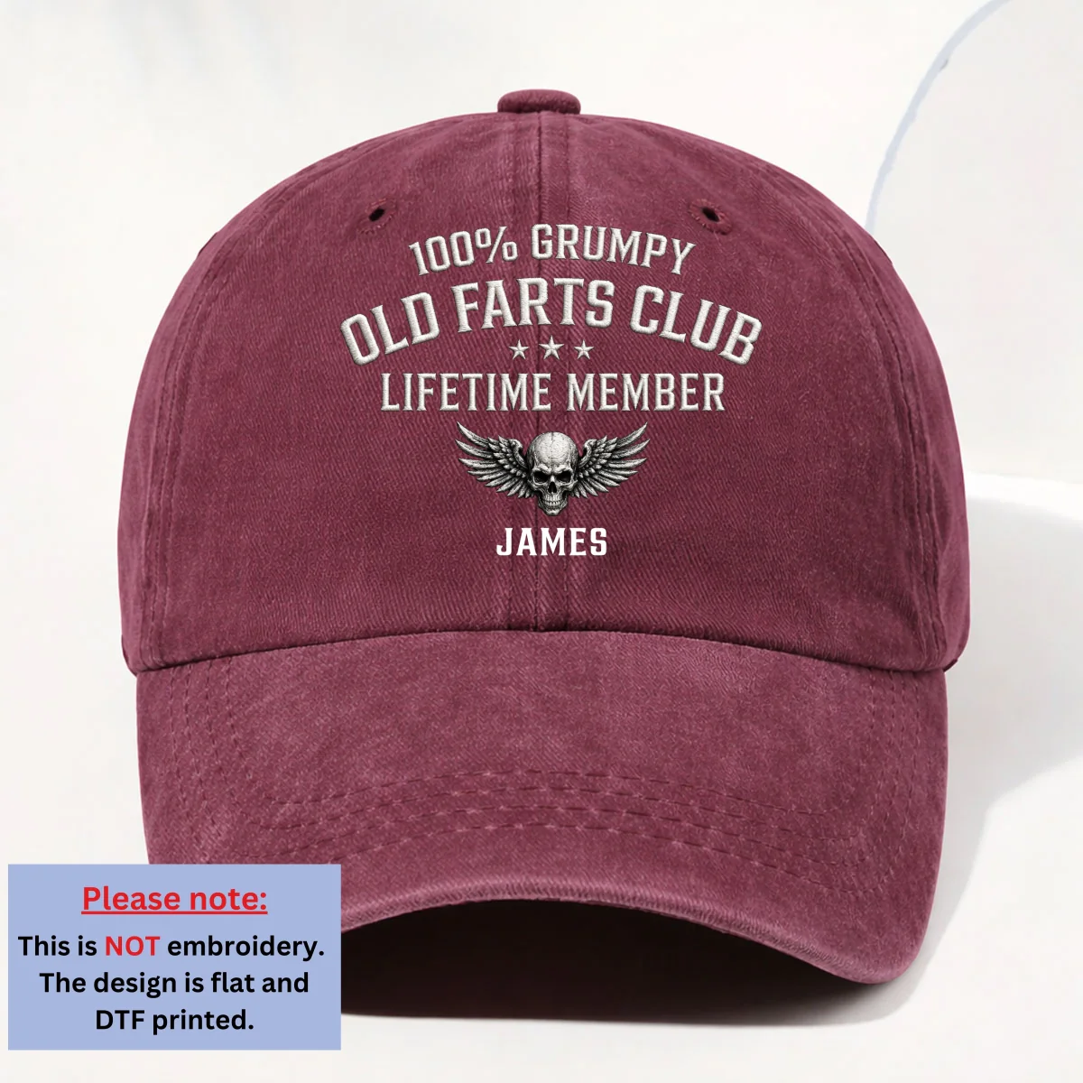 Old Farts Club Member - Personalized Custom Vintage Washed Denim Cap - Image 11