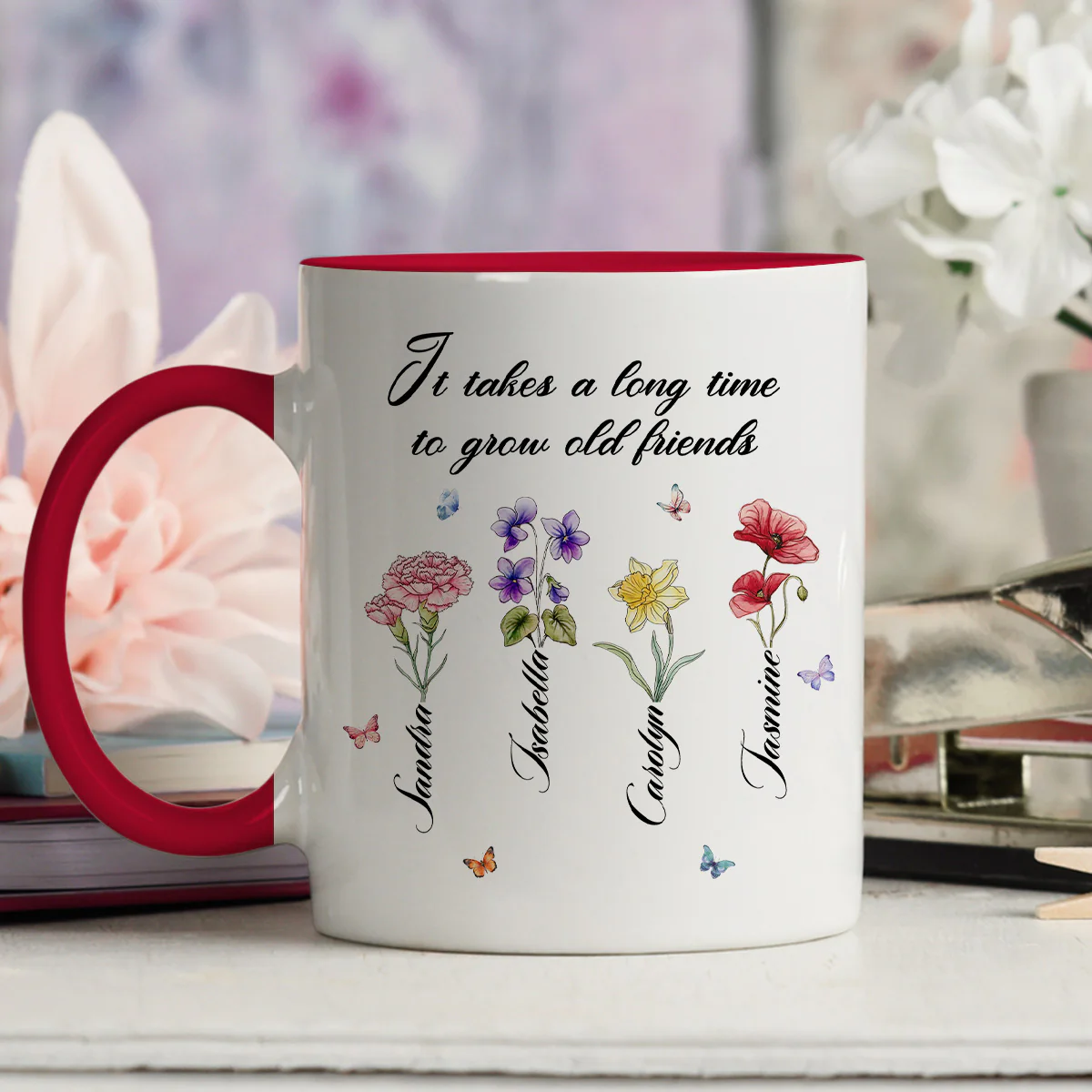 Old Friends - Personalized Custom Accent Mug - Image 5