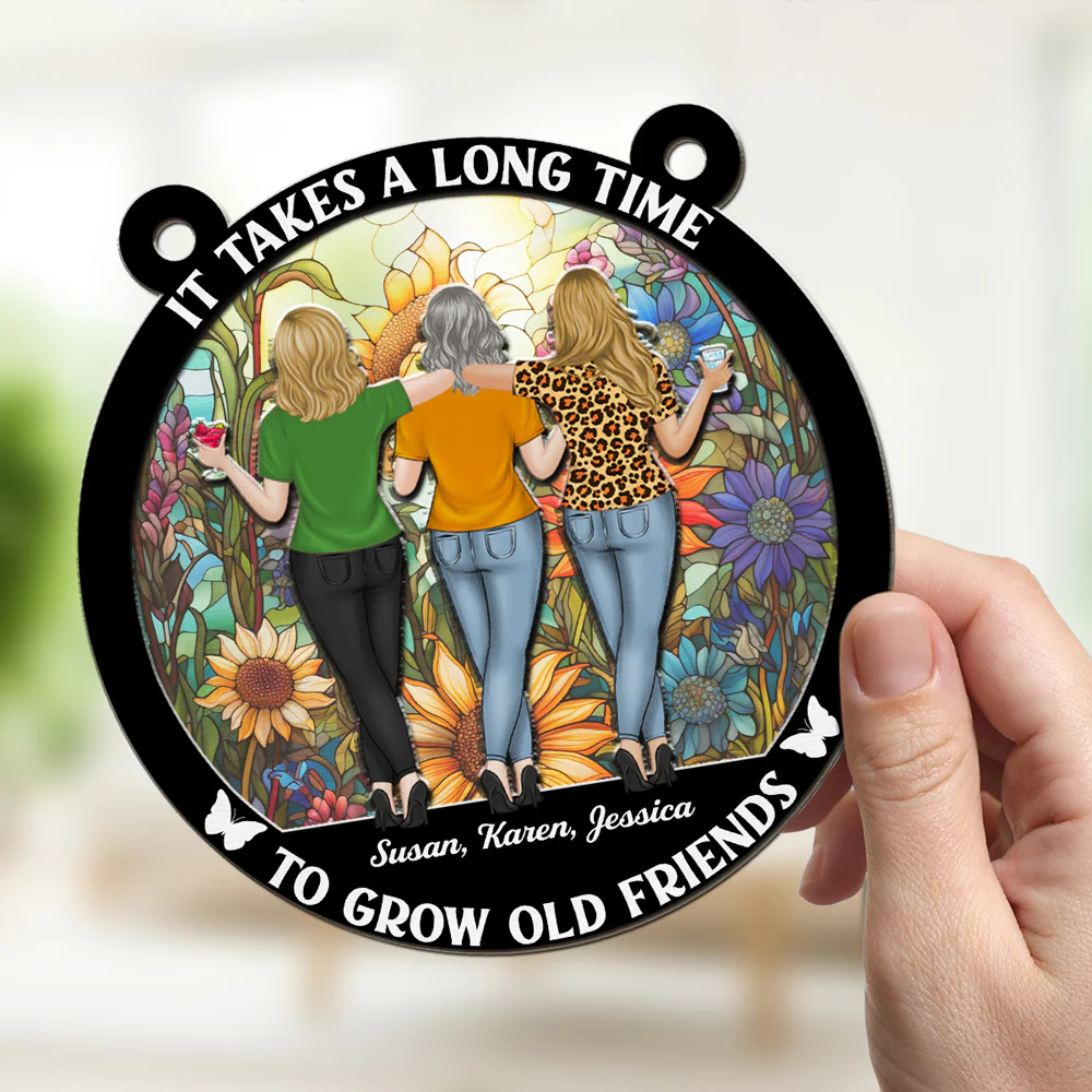 Old Friends - Personalized Custom Suncatcher - Image 2