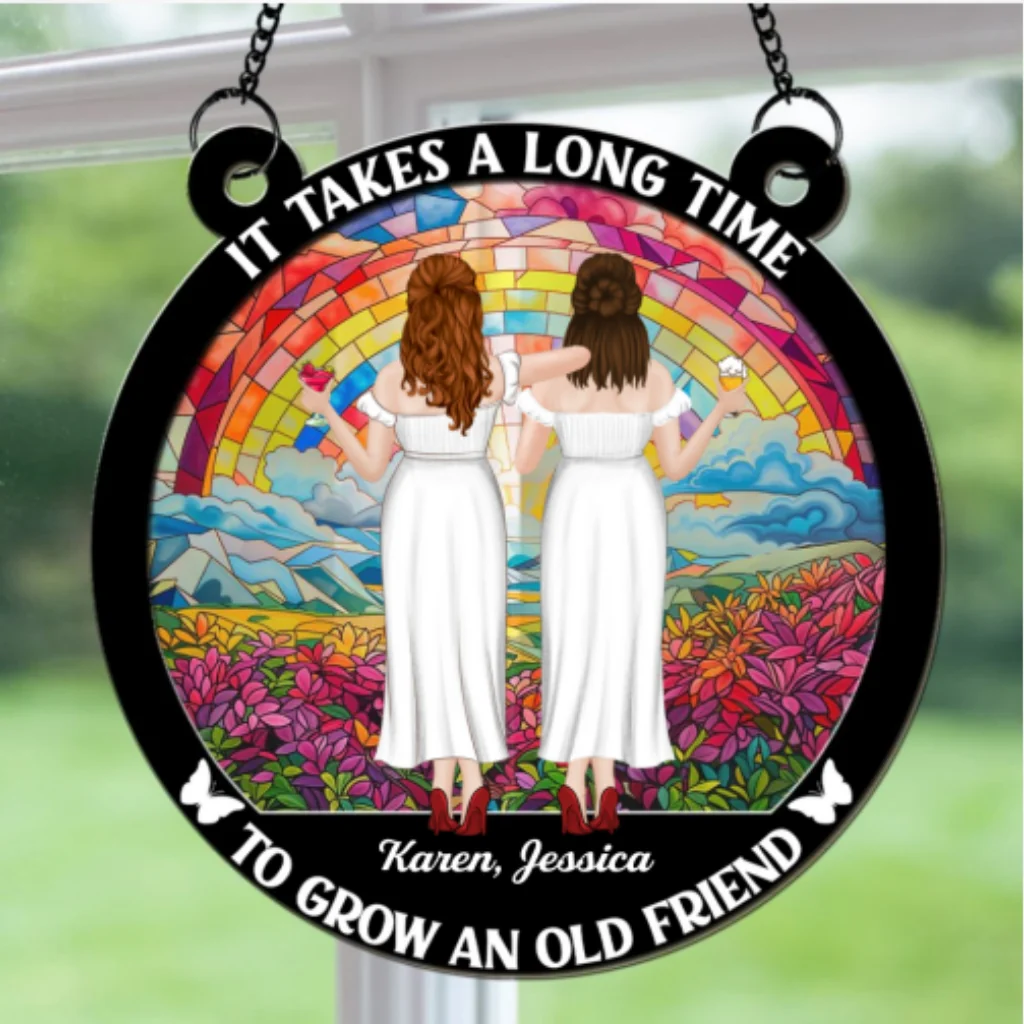 Old Friends - Personalized Custom Suncatcher - Image 5