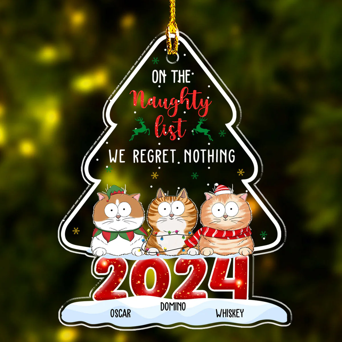 On The Naughty List - Personalized Custom Acrylic Ornament - Image 2