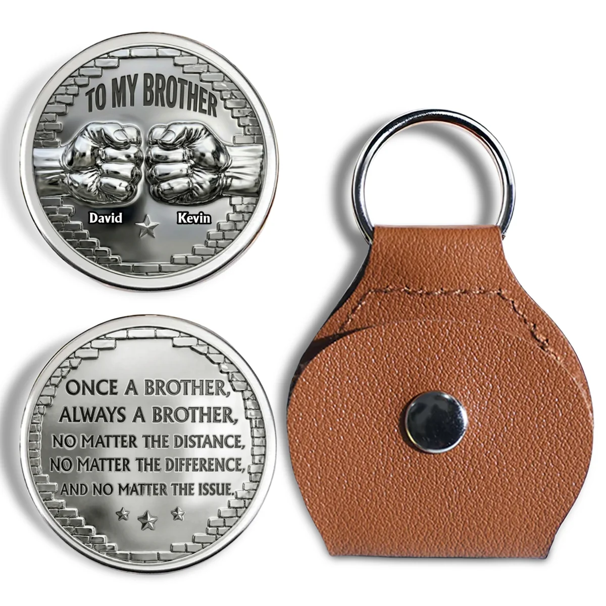 Once A Brother Always A Brother- Personalized Custom Pocket Hug - Image 5