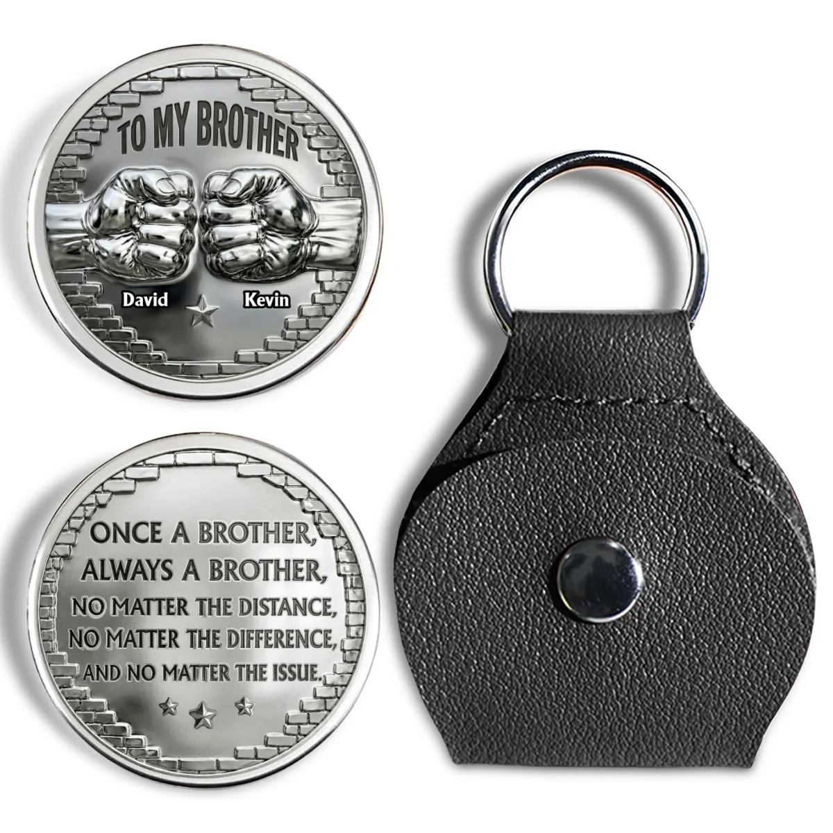 Once A Brother Always A Brother- Personalized Custom Pocket Hug - Image 6