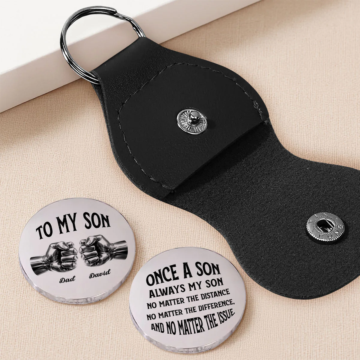 Once A Son And Always My Son - Personalized Custom Pocket Hug - Image 2
