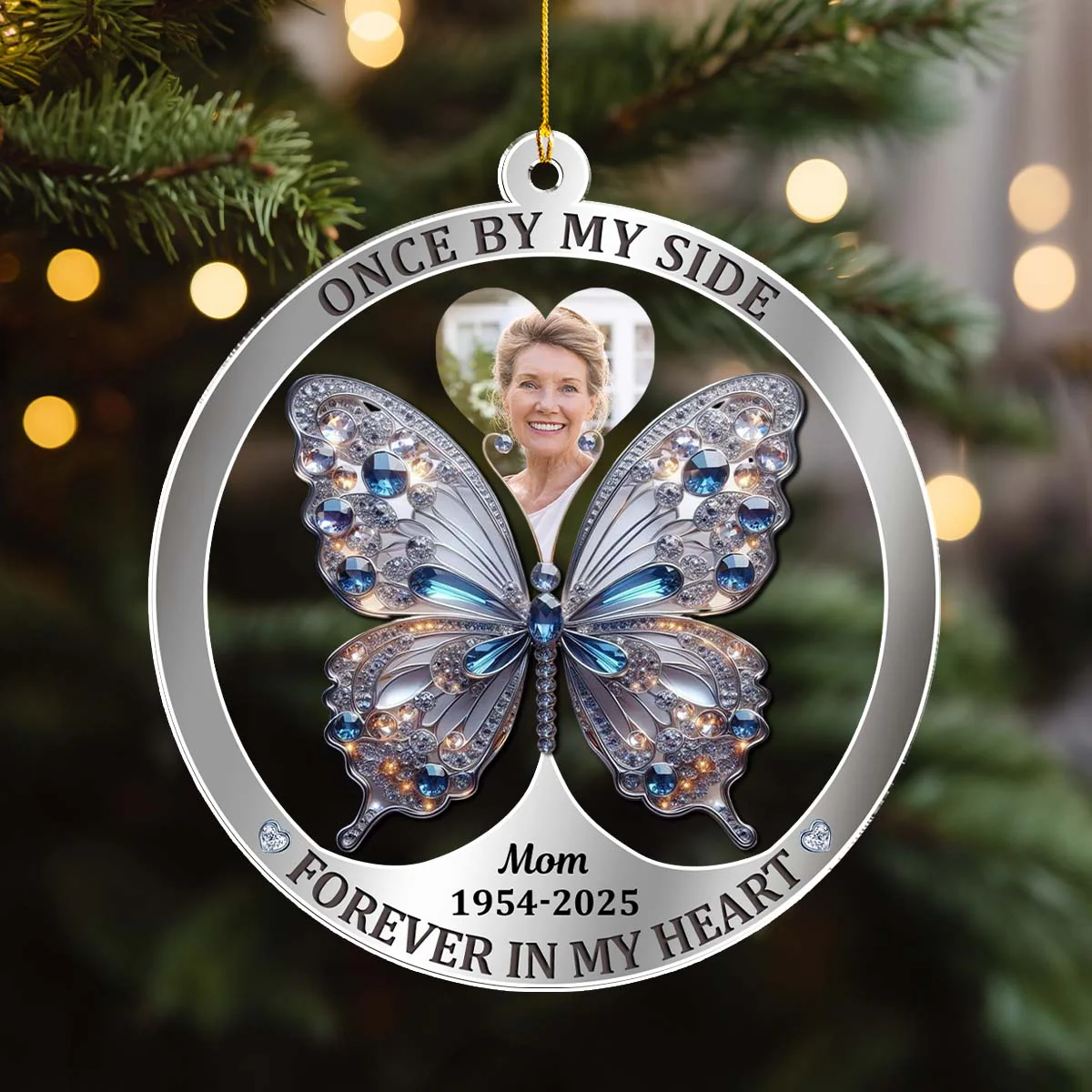 Once By My Side - Personalized Custom Acrylic Ornament - Image 3