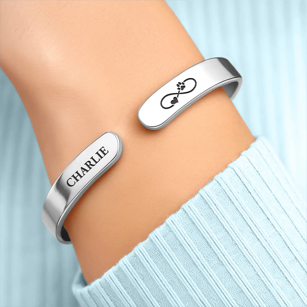 Once By My Side - Personalized Custom Bracelet Cuff - Image 3