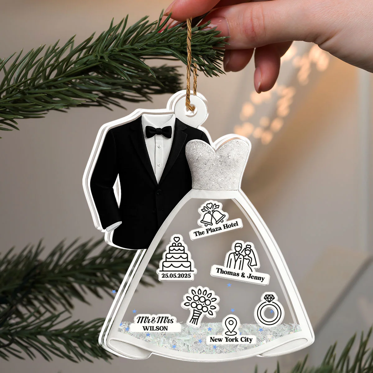 One Day To Day One - Personalized Custom Acrylic Shaker Ornament - Image 5