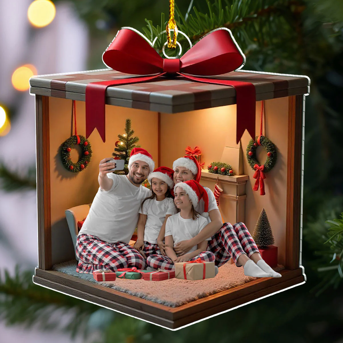 One Family 2025 - Personalized Custom Acrylic Ornament - Image 3