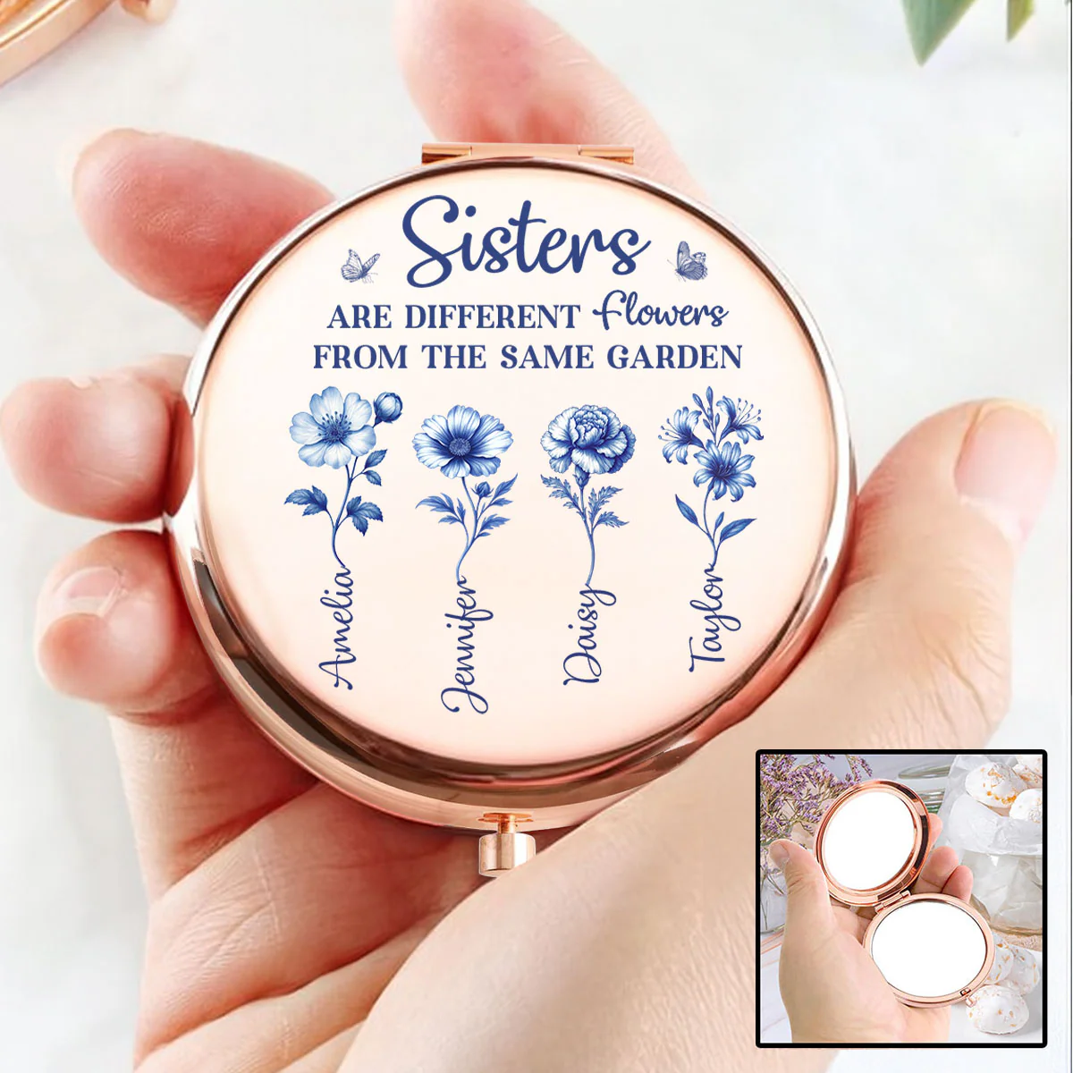 One Garden Endless Flowers - Personalized Custom Compact Mirror