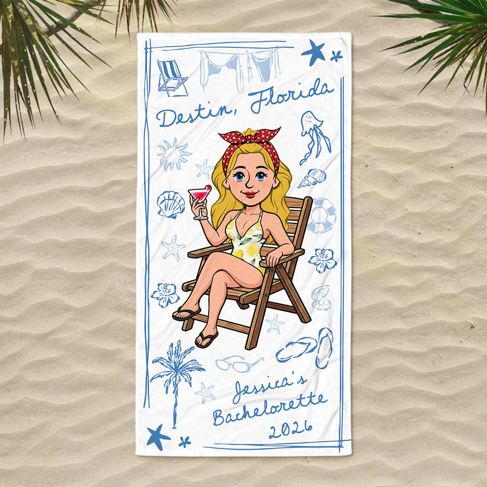 One Last Beach Bash - Personalized Custom Beach Towel - Image 2