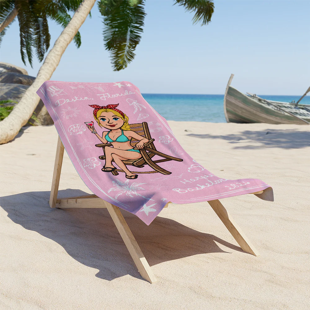 One Last Beach Bash - Personalized Custom Beach Towel - Image 3