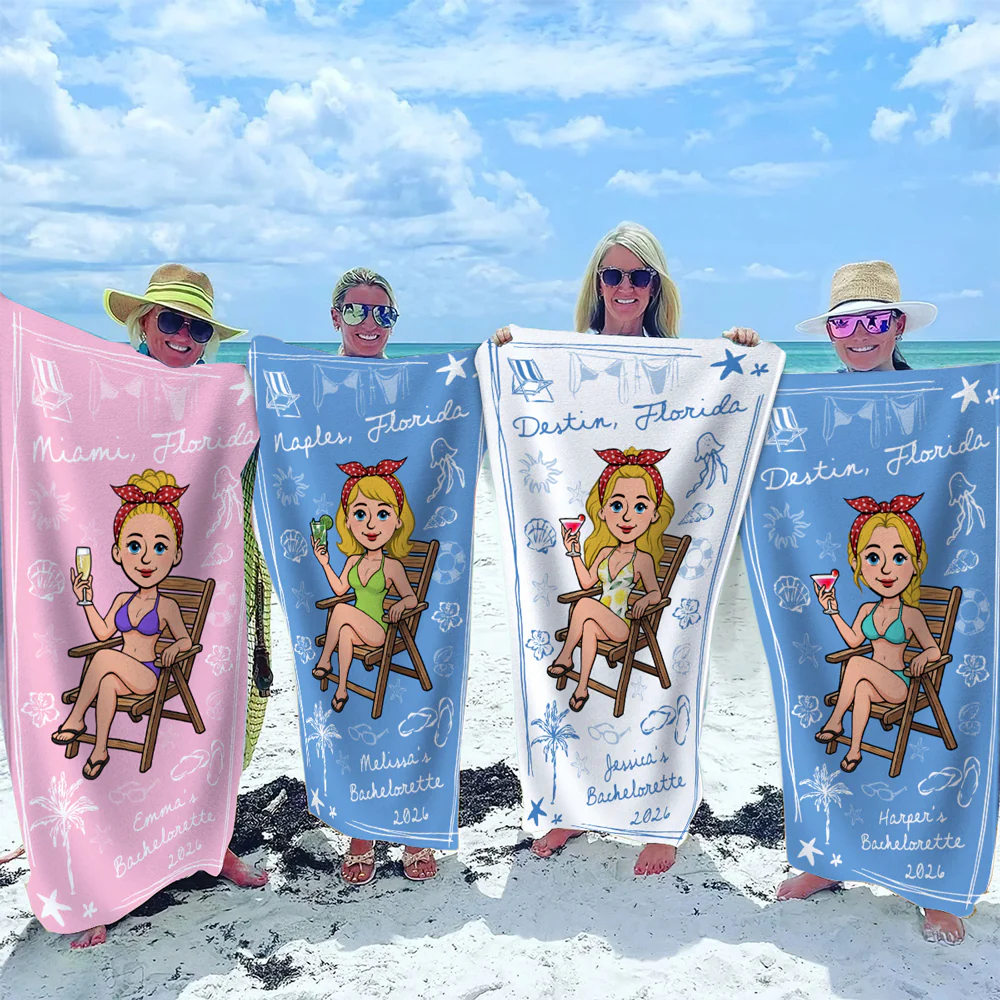 One Last Beach Bash - Personalized Custom Beach Towel - Image 4