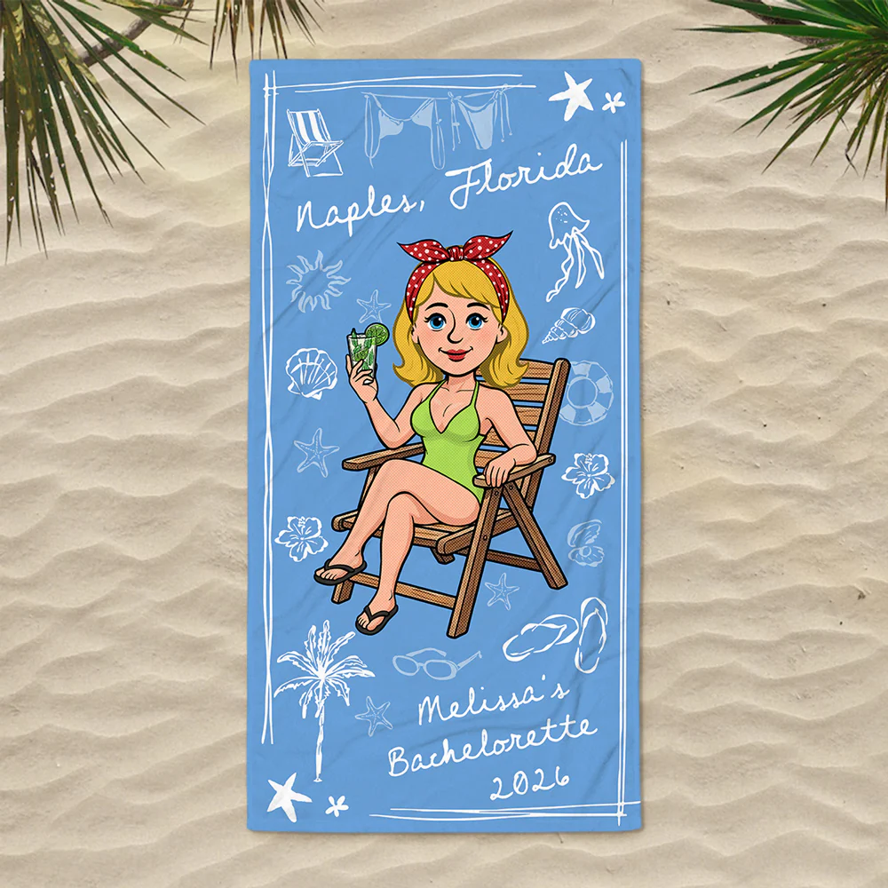 One Last Beach Bash - Personalized Custom Beach Towel - Image 5