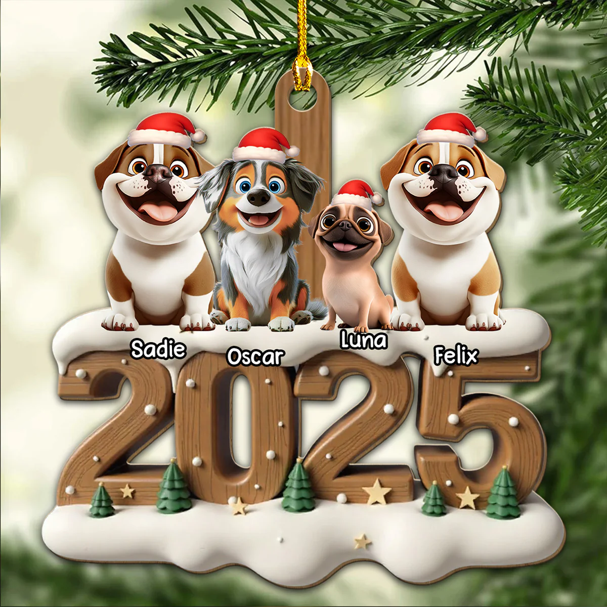 Only All Of You This Year - Personalized Custom 3D Effect Wood Ornament - Image 4