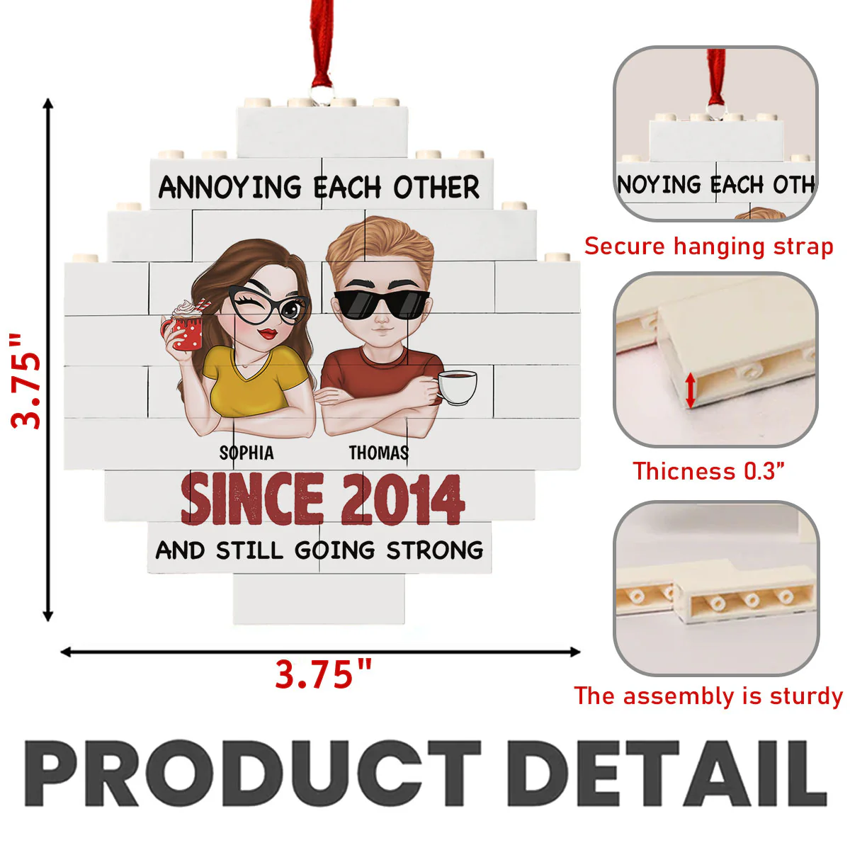 Only You - Personalized Custom Puzzle Ornament - Image 6