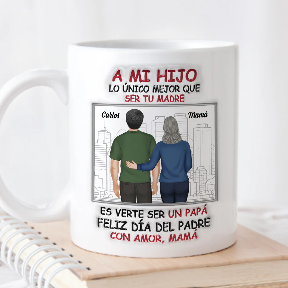 Orgullosa De Ti Mi Hijo - Taza Personalizada con Efecto 3D Inflado - Image 2
