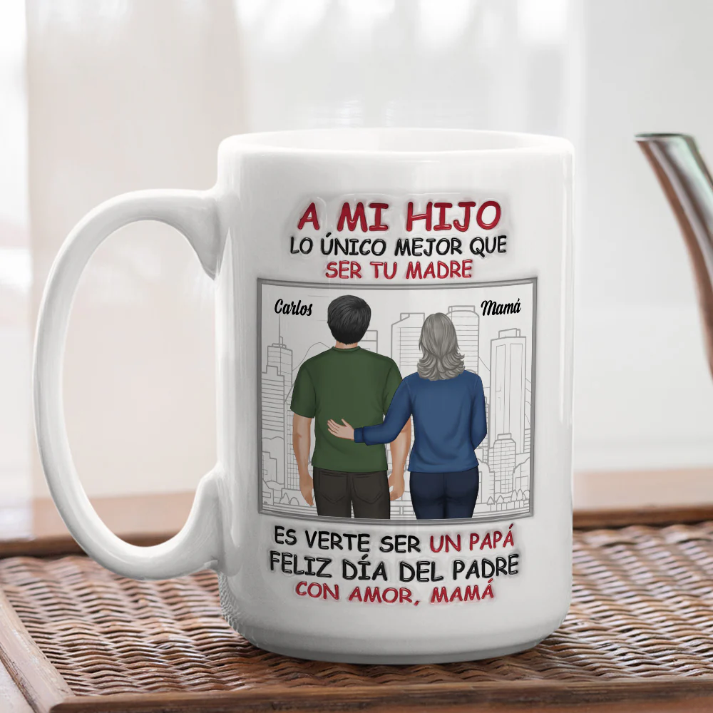 Orgullosa De Ti Mi Hijo - Taza Personalizada con Efecto 3D Inflado - Image 5