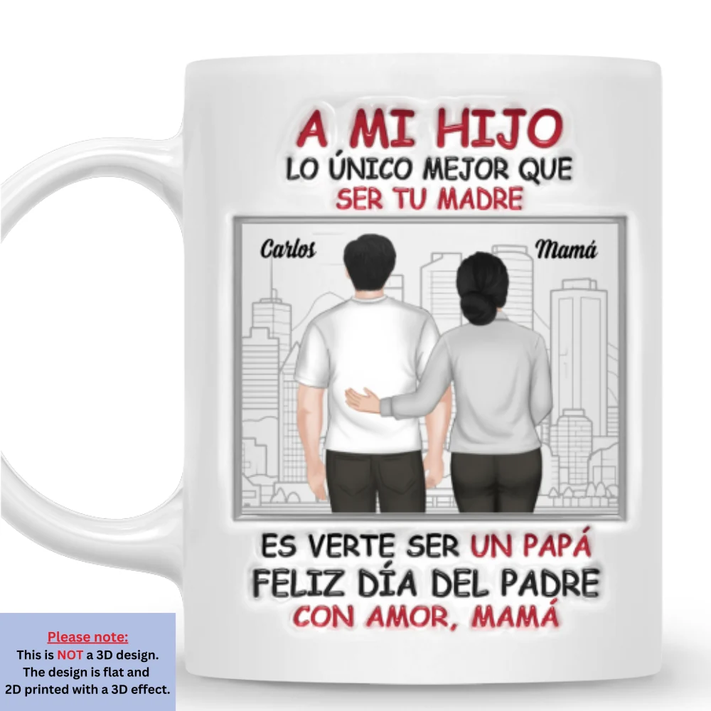 Orgullosa De Ti Mi Hijo - Taza Personalizada con Efecto 3D Inflado - Image 7