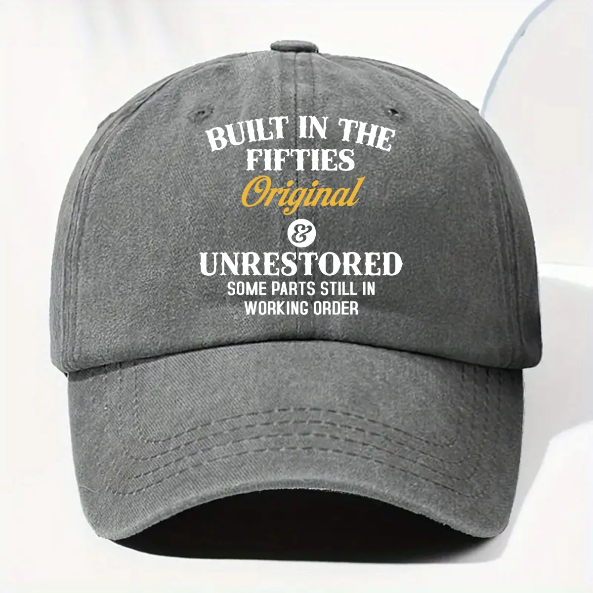Original And Unrestored - Personalized Custom Vintage Washed Denim Cap - Image 6