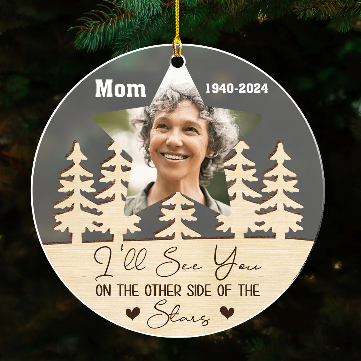 Other Side Of The Stars - Personalized Custom Frosted Acrylic Ornament - Image 2