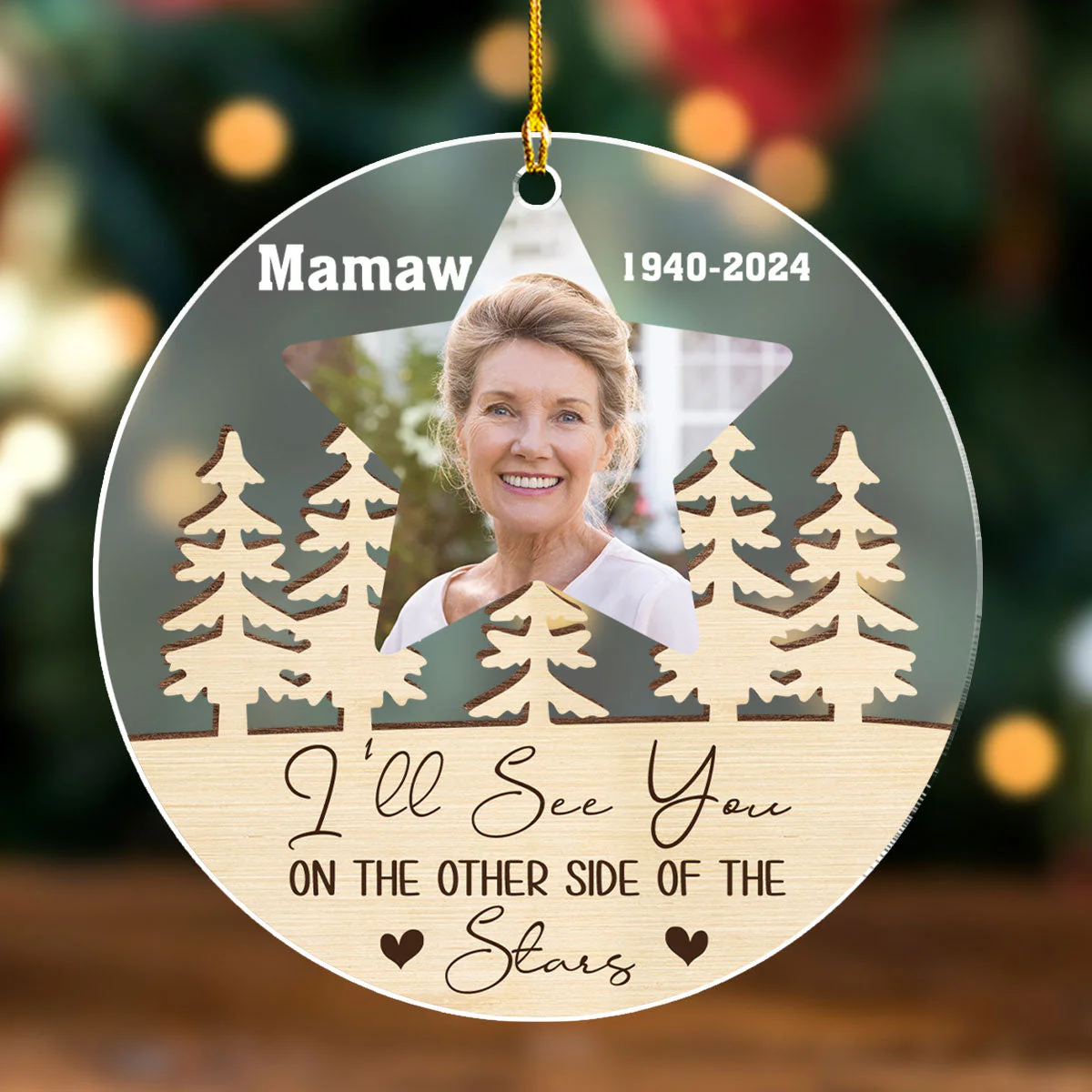 Other Side Of The Stars - Personalized Custom Frosted Acrylic Ornament - Image 3