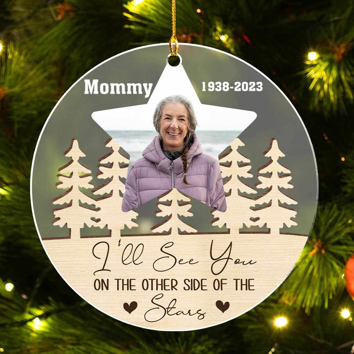Other Side Of The Stars - Personalized Custom Frosted Acrylic Ornament - Image 4