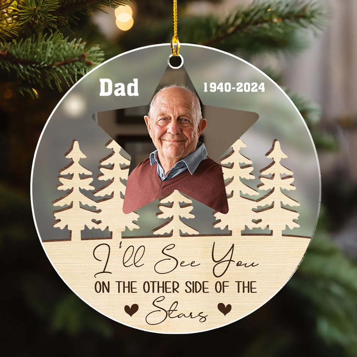 Other Side Of The Stars - Personalized Custom Frosted Acrylic Ornament - Image 5