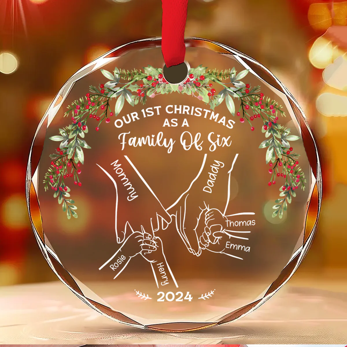 Our 1st Christmas As Love - Personalized Custom Glass Ornament - Image 2