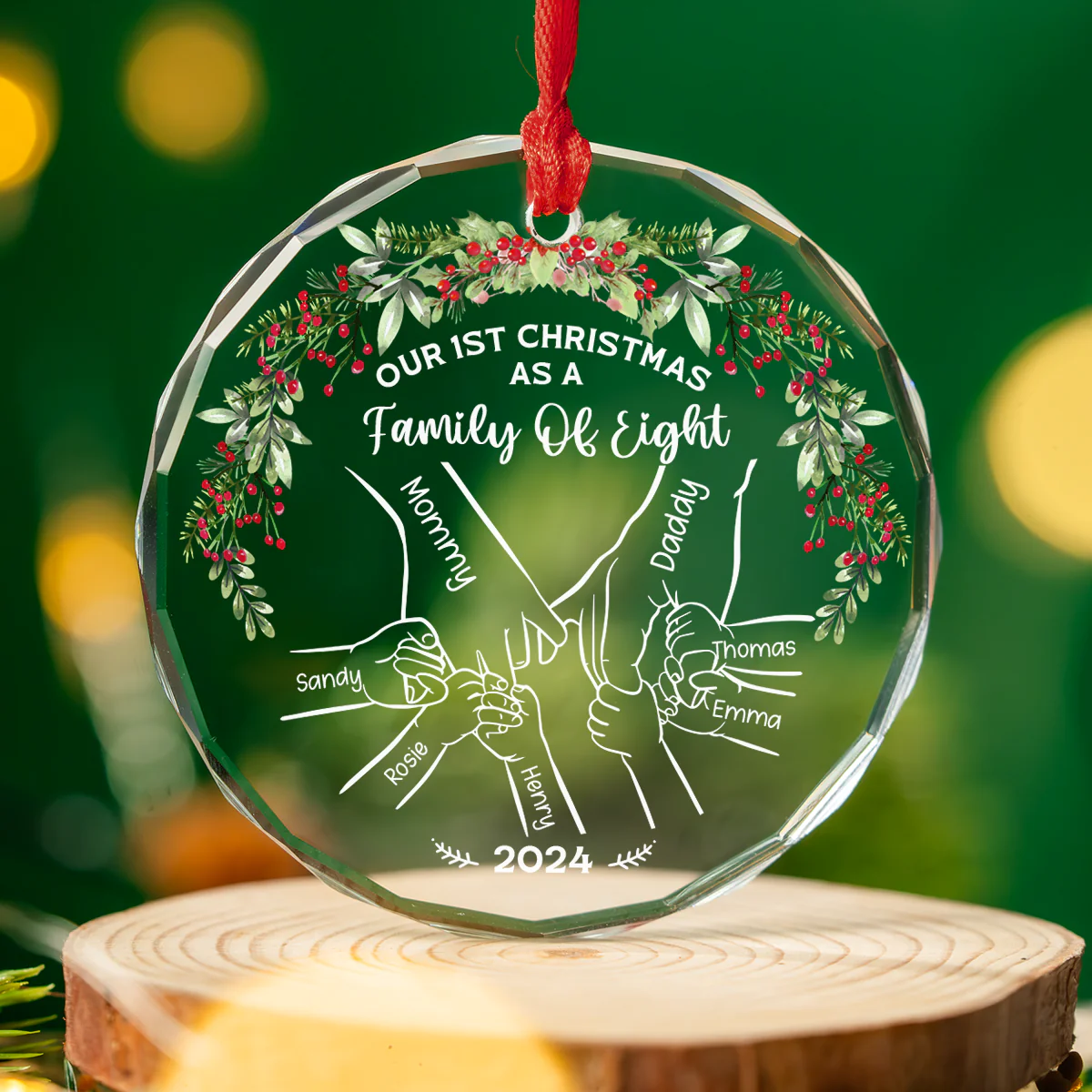 Our 1st Christmas As Love - Personalized Custom Glass Ornament - Image 3